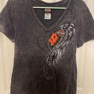 Harley-Davidson Black and Orange Emblem Tee